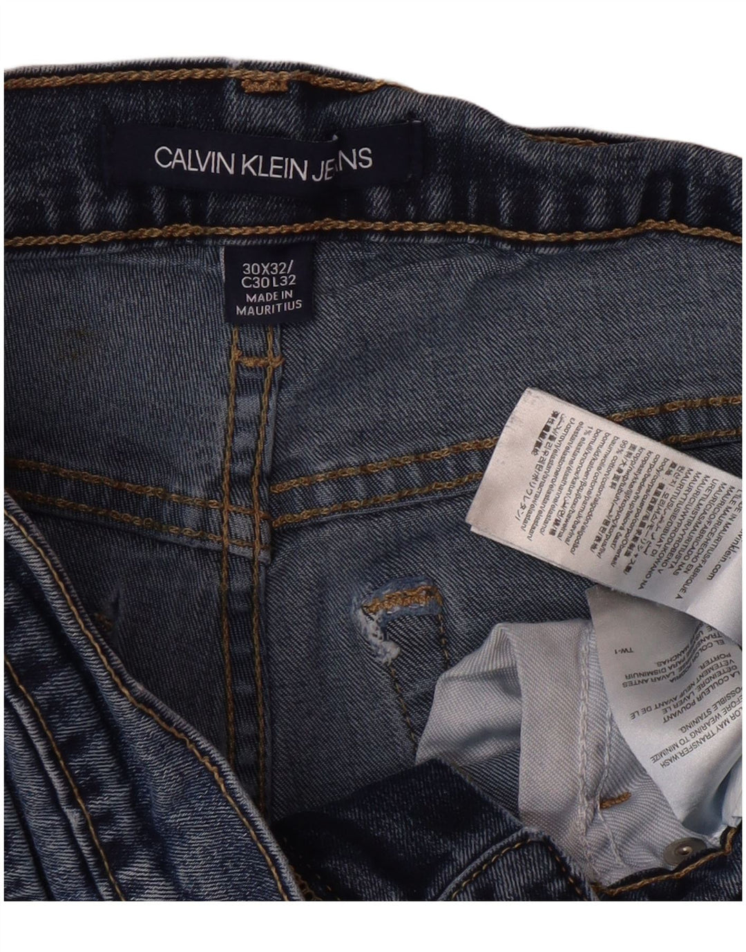 CALVIN KLEIN Ανδρικό Slim Jeans W30 L32 Μπλε βαμβακερό