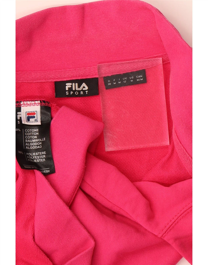 FILA Womens Crop Tracksuit Top Jacket UK 12 Medium Pink Cotton Vintage Fila and Second-Hand Fila from Messina Hembry 