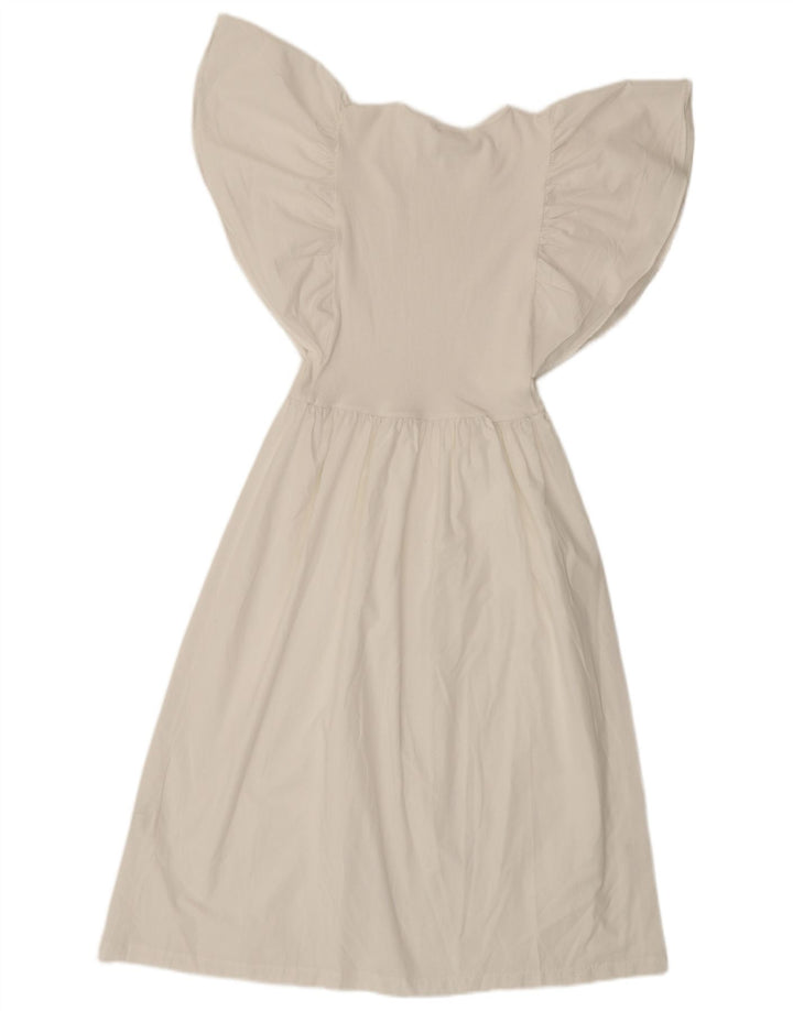 Zara Γυναικείο φόρεμα A-Line UK 8 Small Off White Polyester