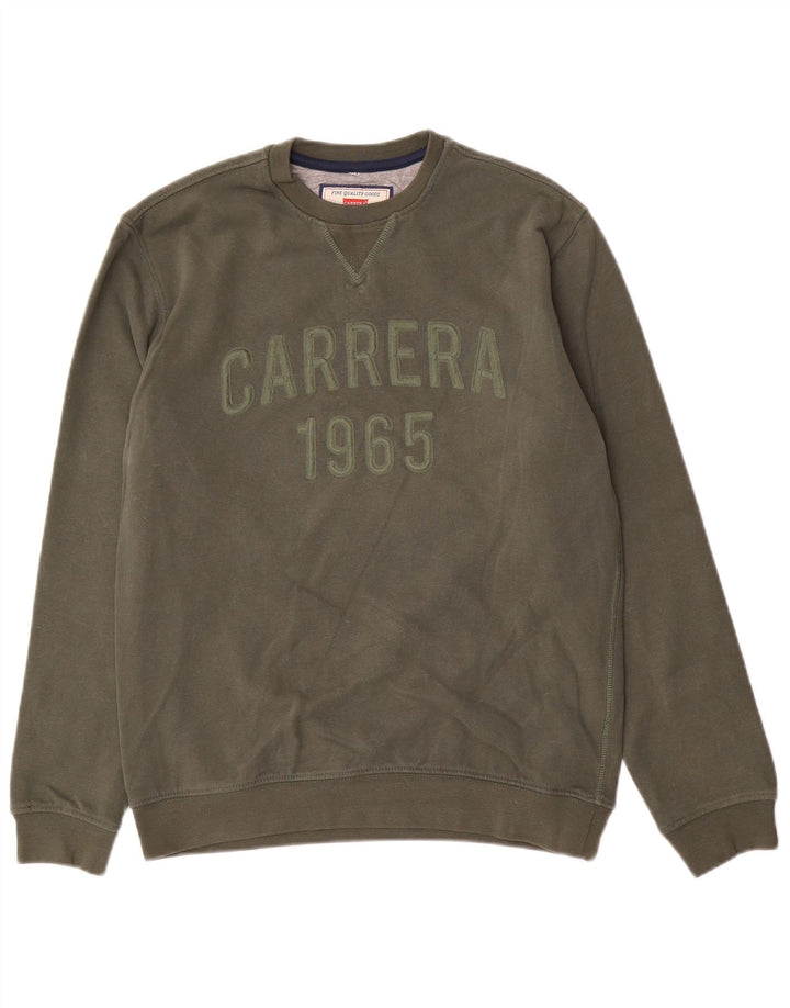 Ανδρικό γραφικό φούτερ Carrera Jumper Μικρό Χακί Βαμβακερό