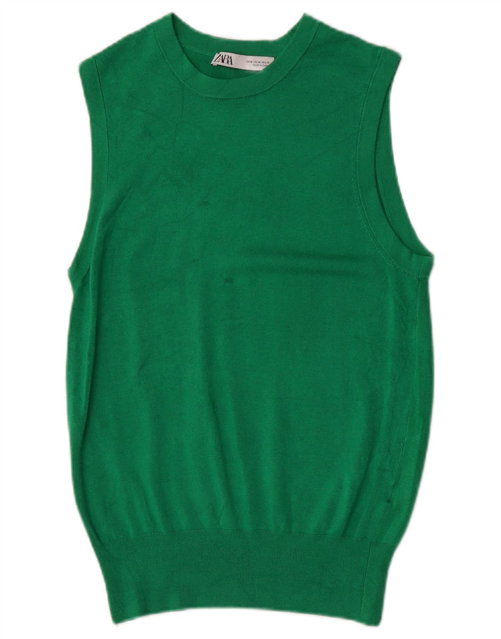 Zara Γυναικείο Γιλέκο Tank Top UK 12 Μεσαία Πράσινη Βισκόζη