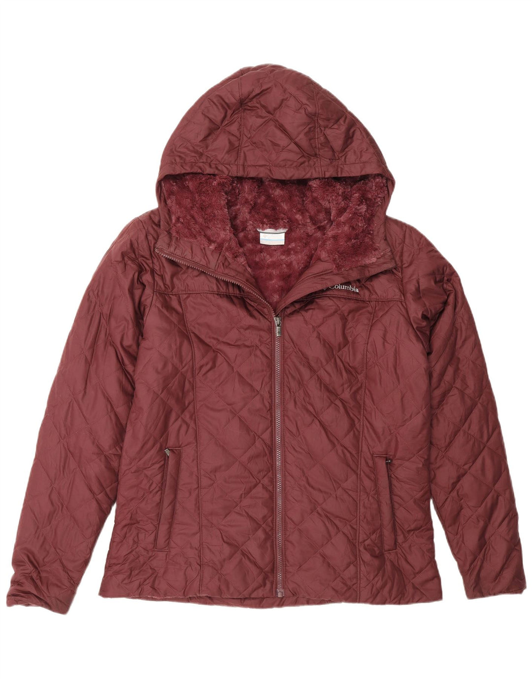 Columbia Γυναικείο Καπιτονέ μπουφάν UK 14 Large Βουργουνδίας Πολυεστέρας