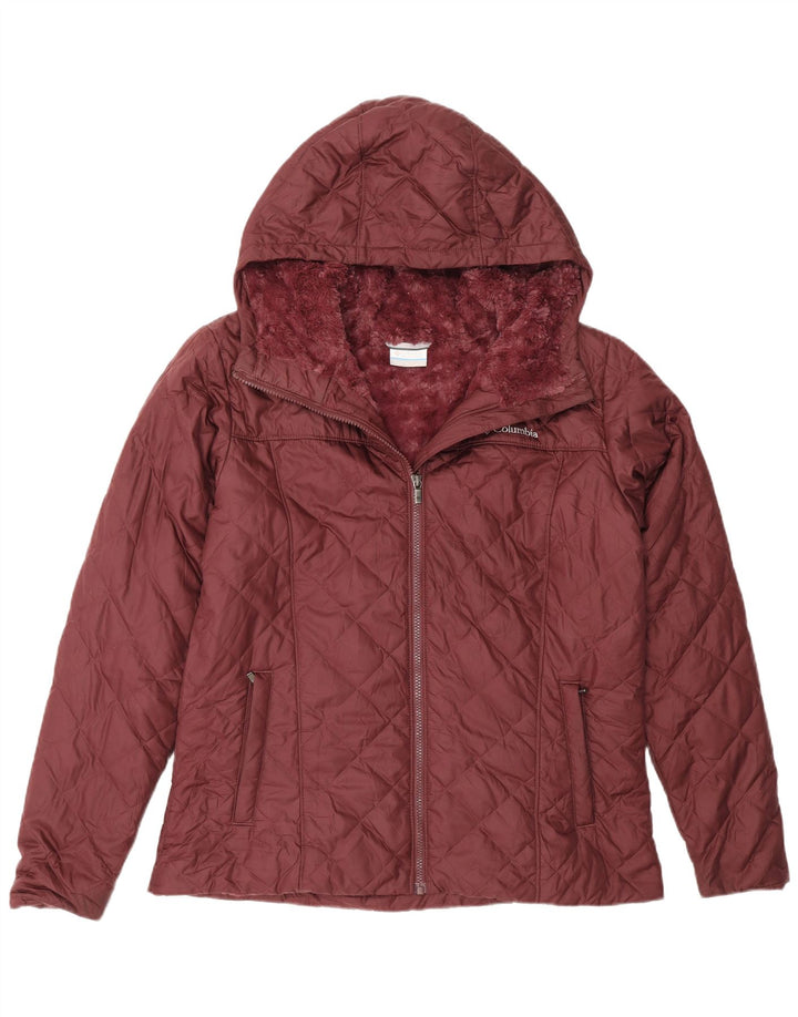 Columbia Γυναικείο Καπιτονέ μπουφάν UK 14 Large Βουργουνδίας Πολυεστέρας
