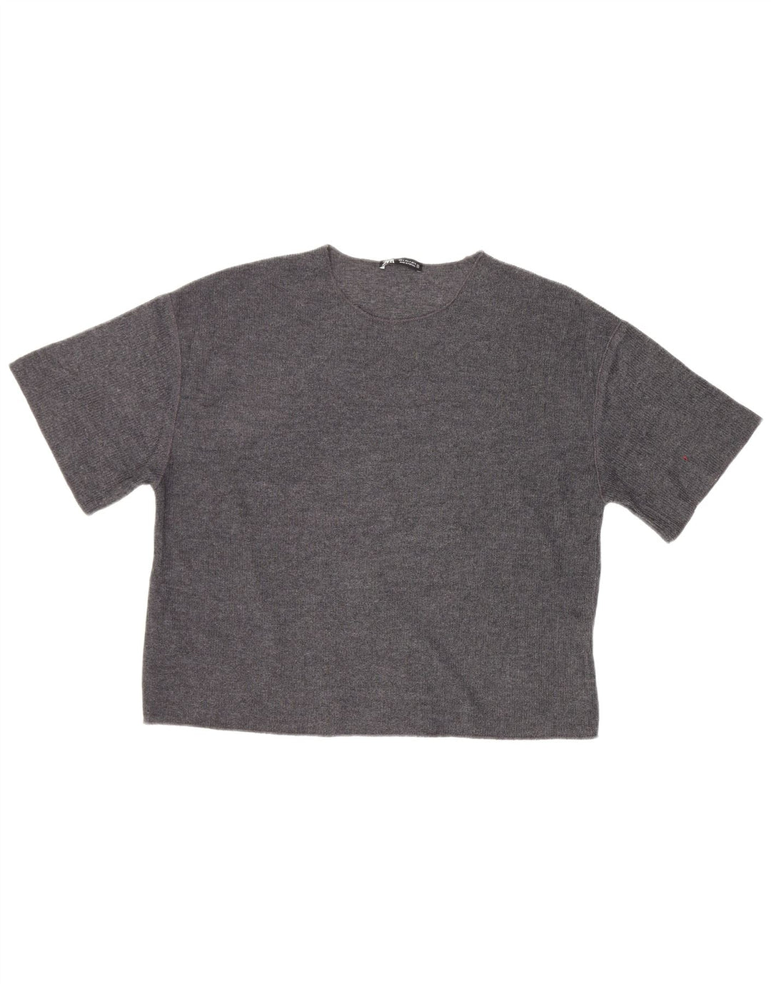 Zara Γυναικείο T-Shirt Top UK 10 Small Grey Polyester
