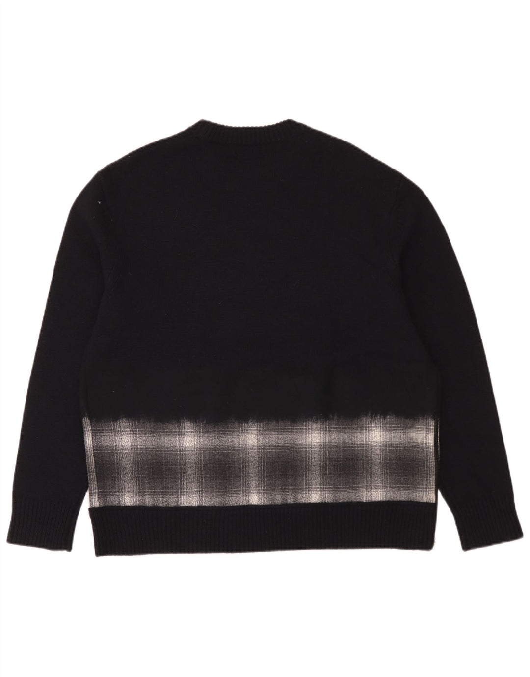 Ανδρικό πουλόβερ All Saints Oversized Crew Neck Jumper Medium Navy Blue Check