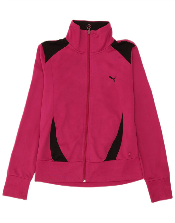 Puma Γυναικεία αθλητική φόρμα Top Jacket UK 14 Medium Pink Colourblock Polyester