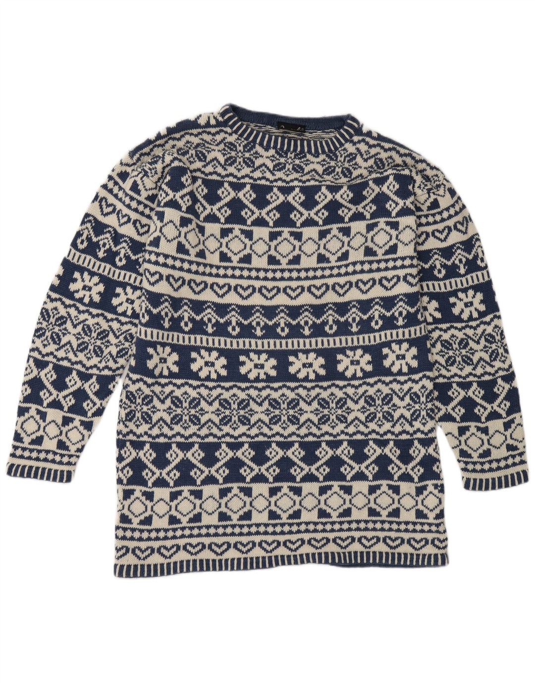 Ανδρικό πουλόβερ Impuls Crew Neck Jumper Small Blue Fair Isle Ramie