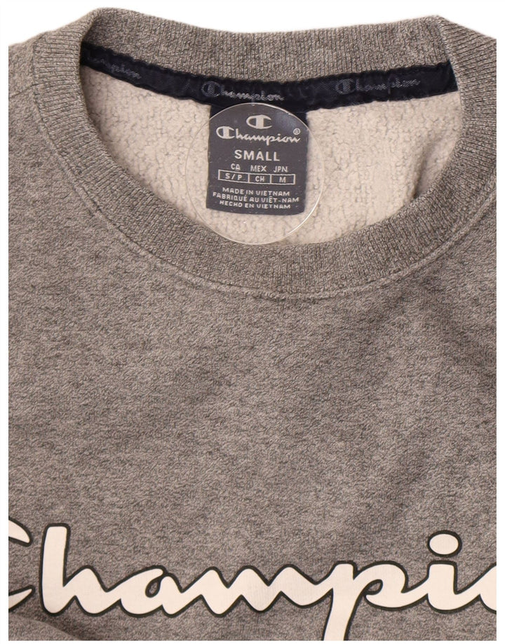Champion Womens Graphic Oversized Φούτερ Jumper UK 10 Small Grey