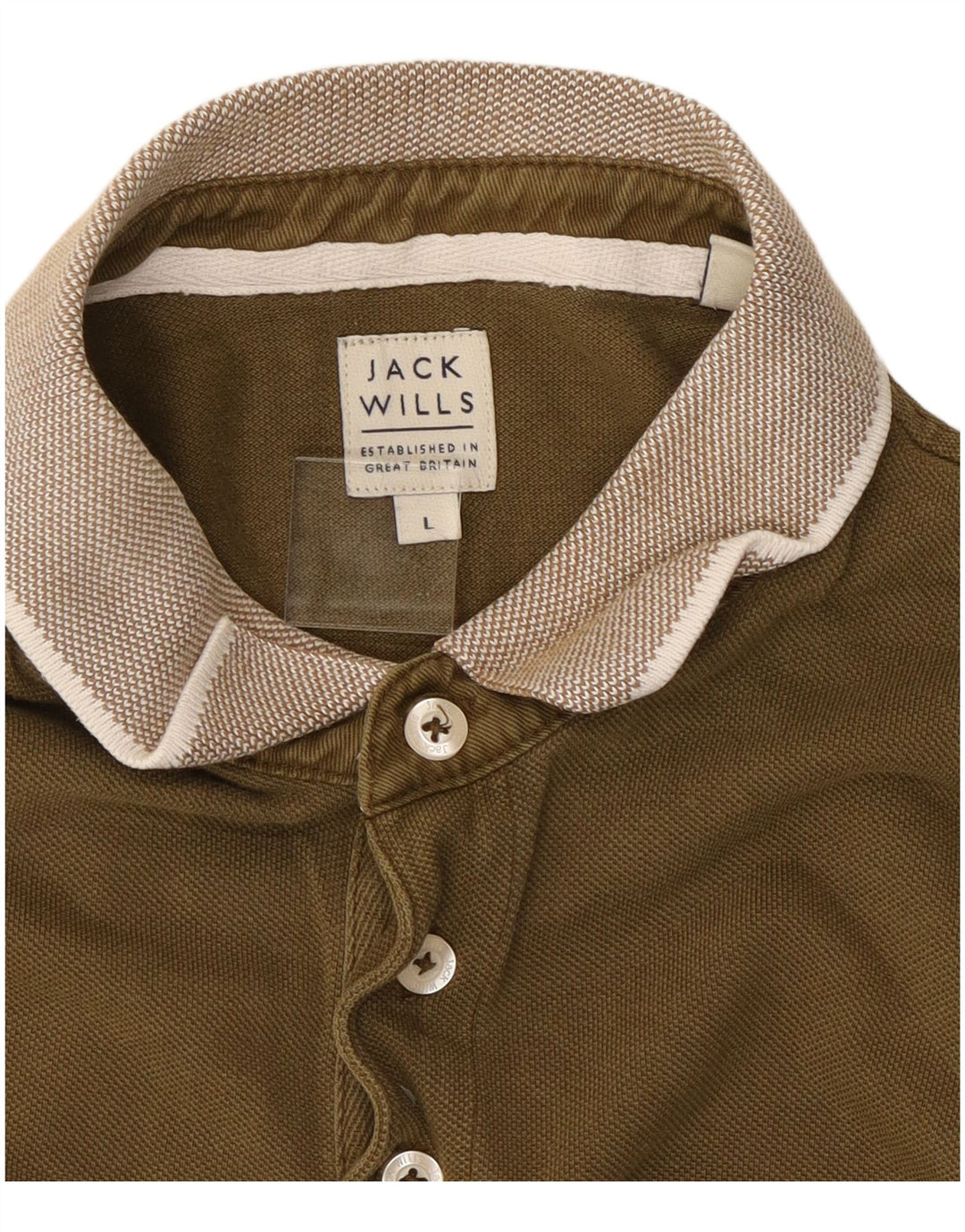 Ανδρικό πουκάμισο πόλο JACK WILLS μεγάλο βαμβακερό χακί