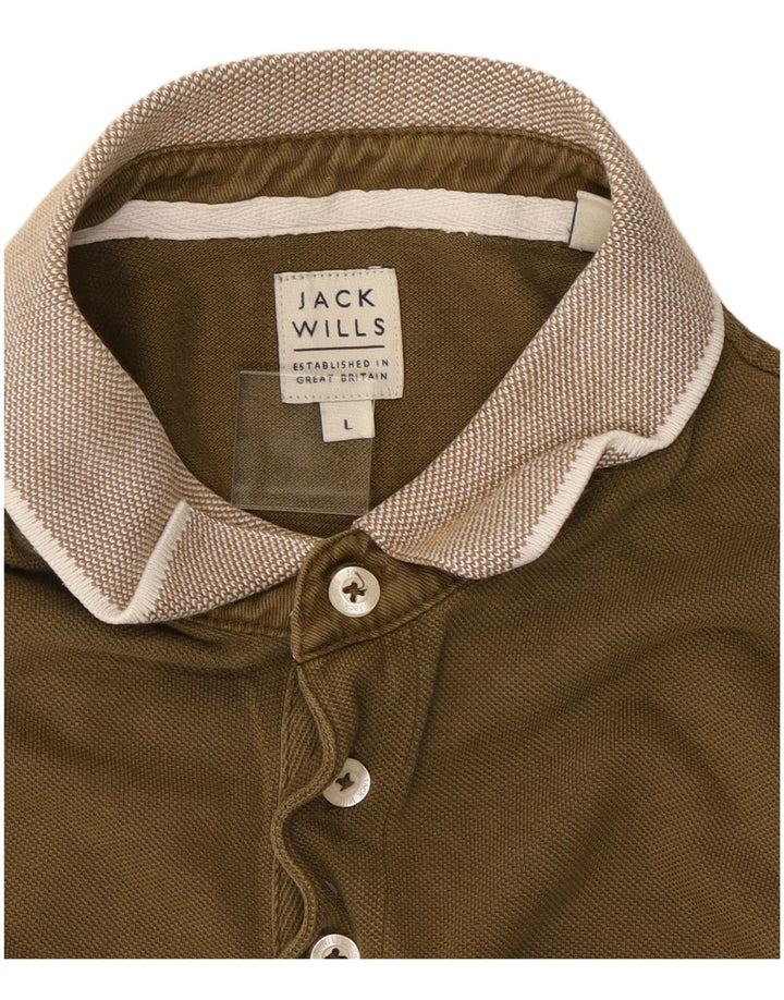 Ανδρικό πουκάμισο πόλο JACK WILLS μεγάλο βαμβακερό χακί