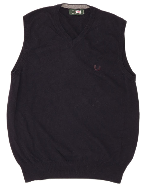 Fred Perry ανδρικό γιλέκο Tank Top Large Navy Blue Wool