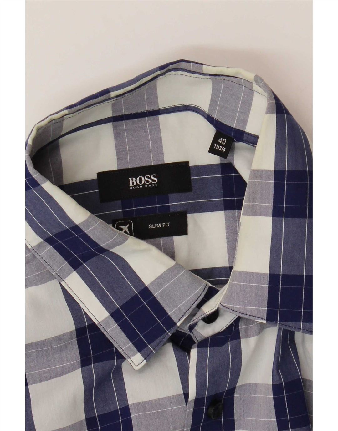 Ανδρικό πουκάμισο Hugo Boss Slim Fit Size 40 15 3/4 Medium Blue Check