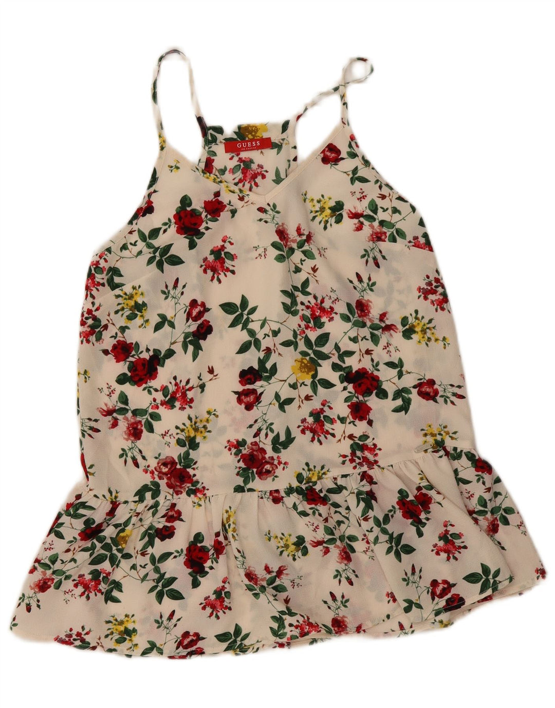 Guess Womens Sundress UK 6 XS Off White Floral Polyester