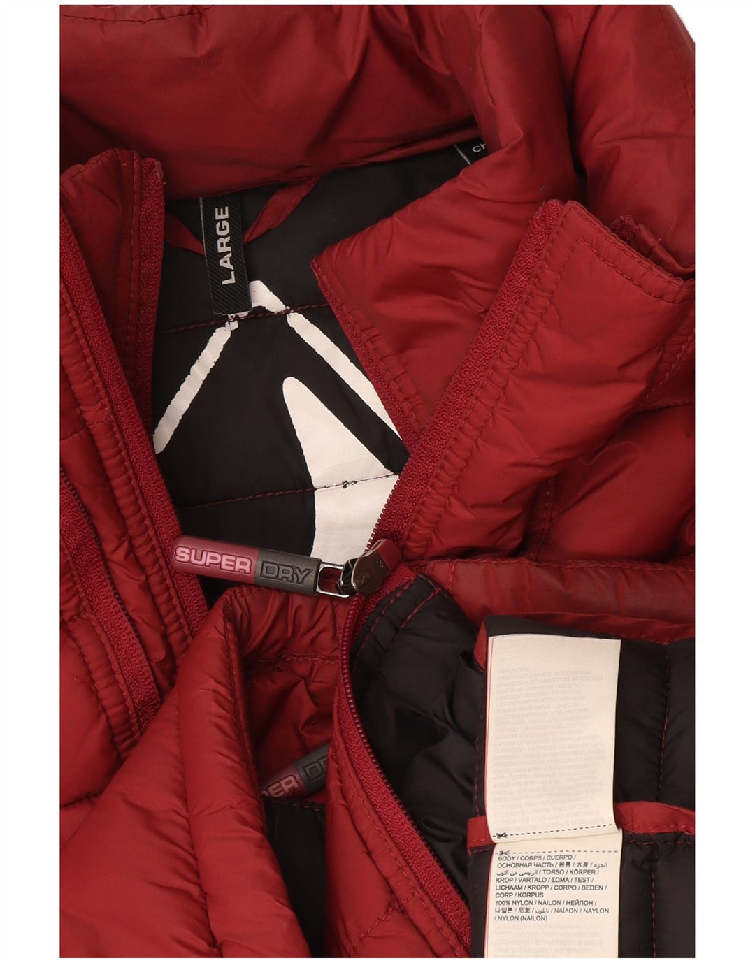 Superdry Ανδρικό μπουφάν UK 40 Large Burgundy Nylon