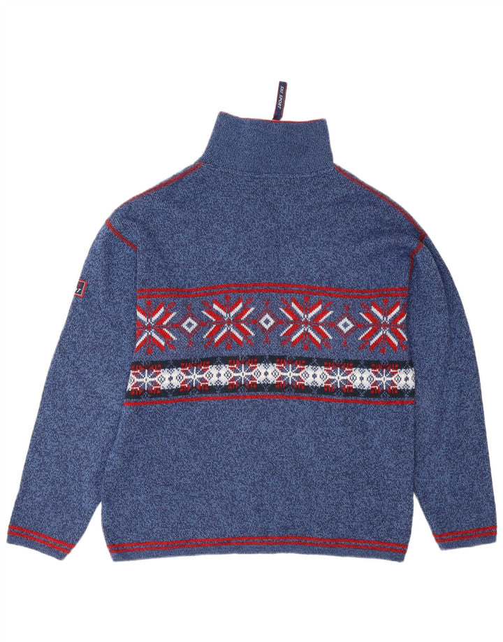 Ανδρικό πουλόβερ με φερμουάρ Angelo Litrico Medium Blue Fair Isle