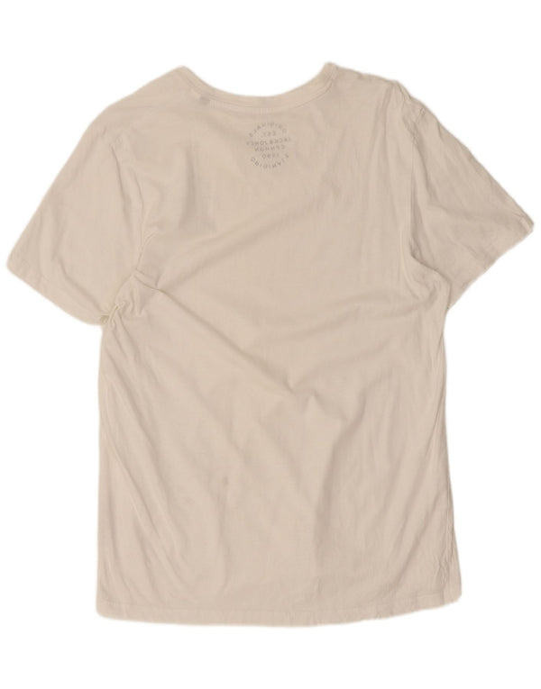Jack & Jones Mens T-Shirt Top Large White Cotton