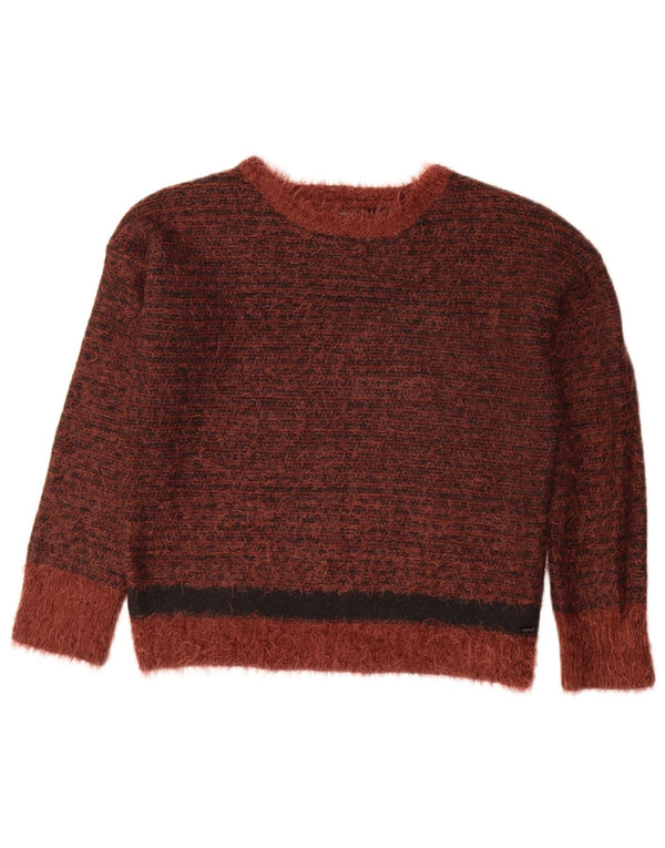Replay γυναικείο πουλόβερ με λαιμόκαυμα UK 10 Small Brown Flecked Acrylic