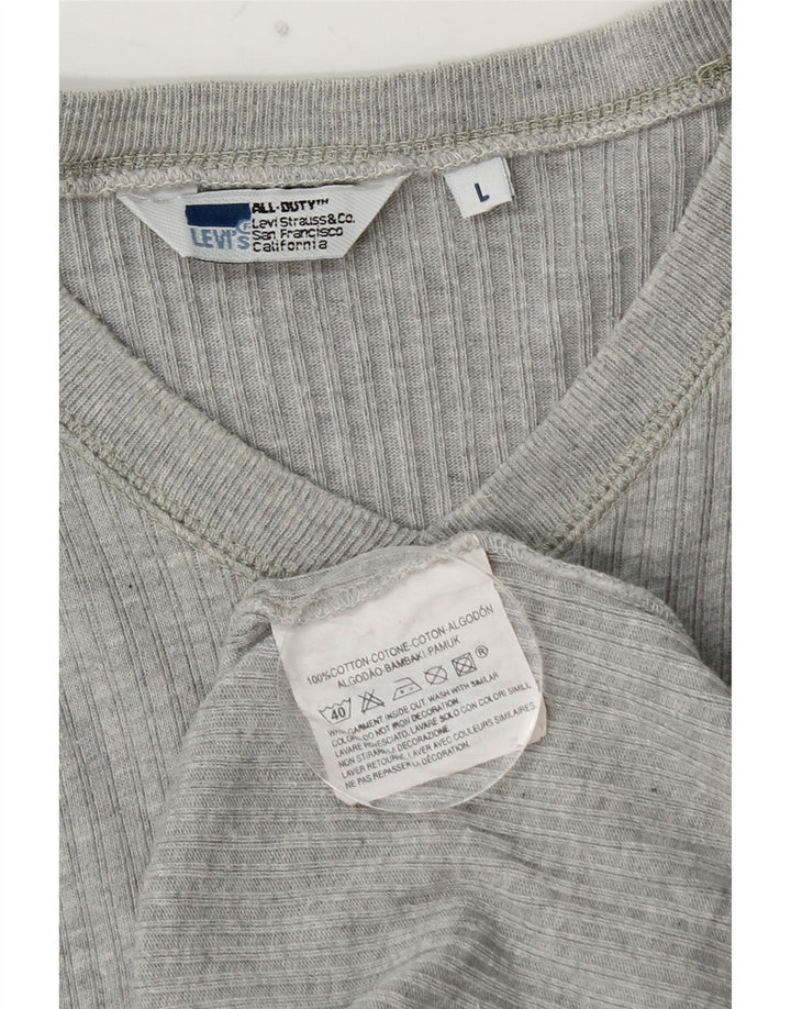 Ανδρικό μπλουζάκι LEVI'S μακρυμάνικο μεγάλο γκρι βαμβακερό