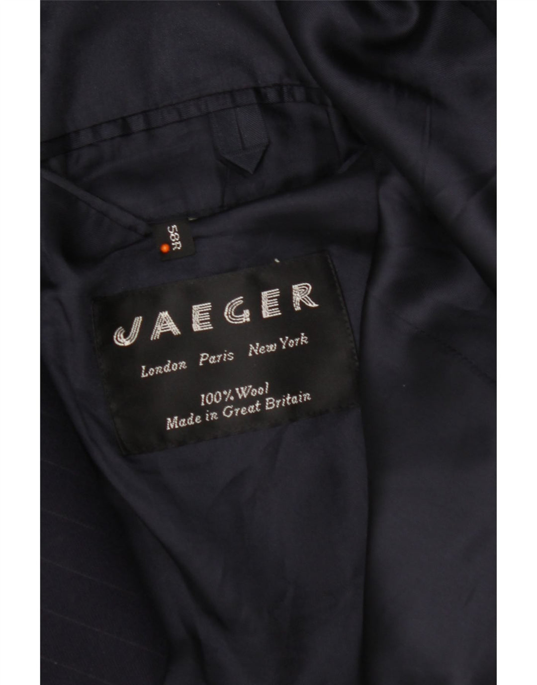 JAEGER Ανδρικό σακάκι μπλέιζερ με διπλό στήθος EU 58 4XL Navy Blue ριγέ