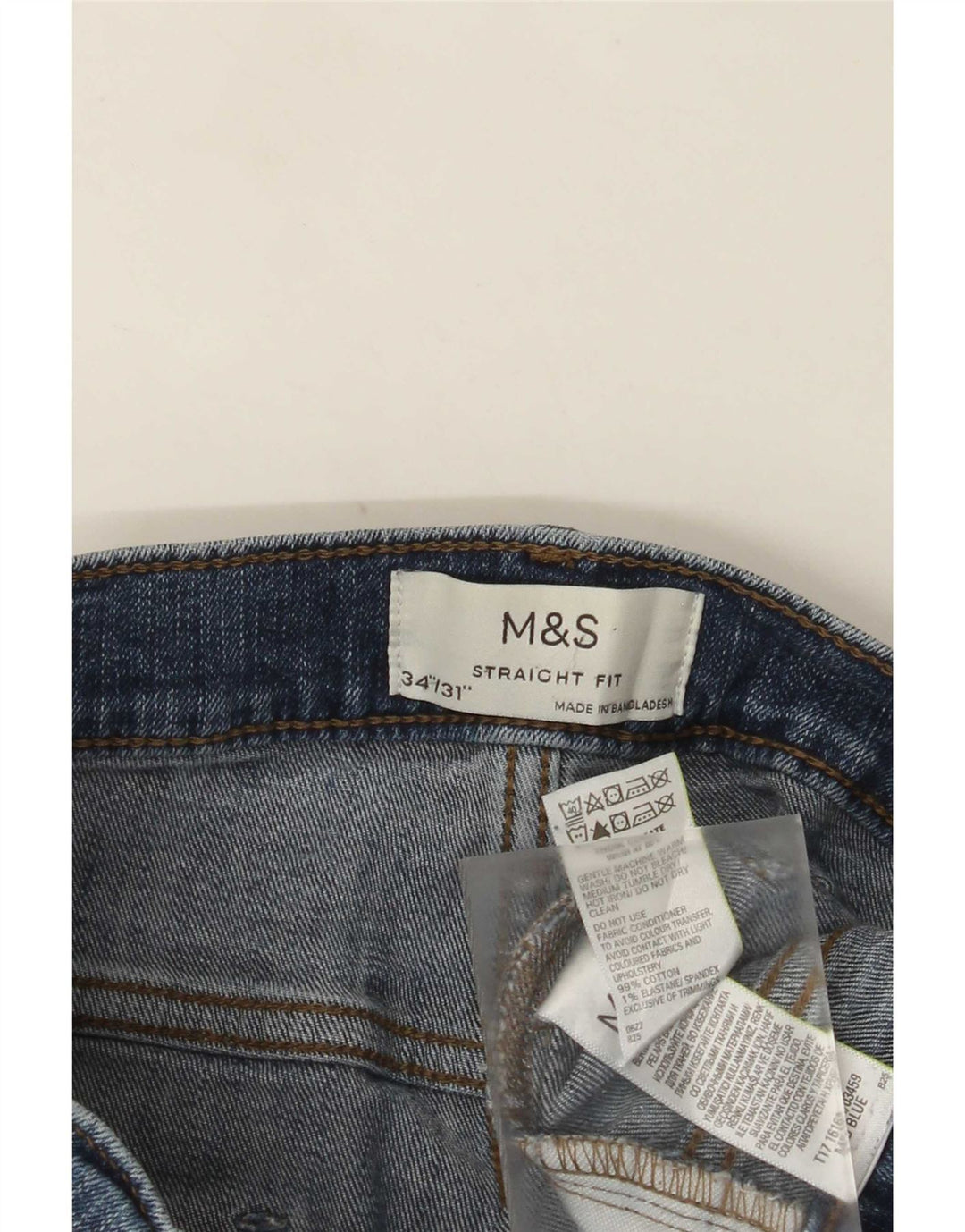 Ανδρικό τζιν ίσιο Marks & Spencer W34 L31 Μπλε βαμβακερό