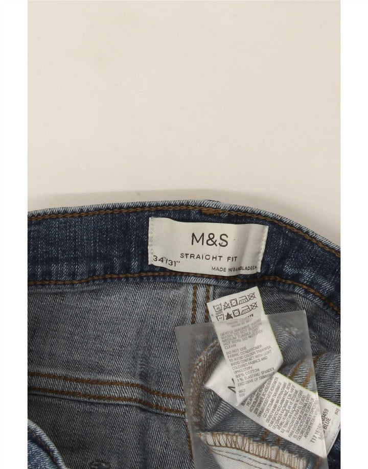 Ανδρικό τζιν ίσιο Marks & Spencer W34 L31 Μπλε βαμβακερό