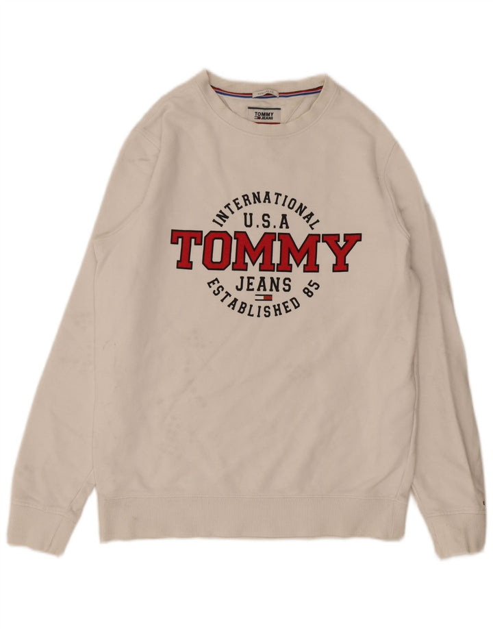 Ανδρικό φούτερ Tommy Hilfiger Regular Fit Jumper Μεσαίο λευκό βαμβακερό