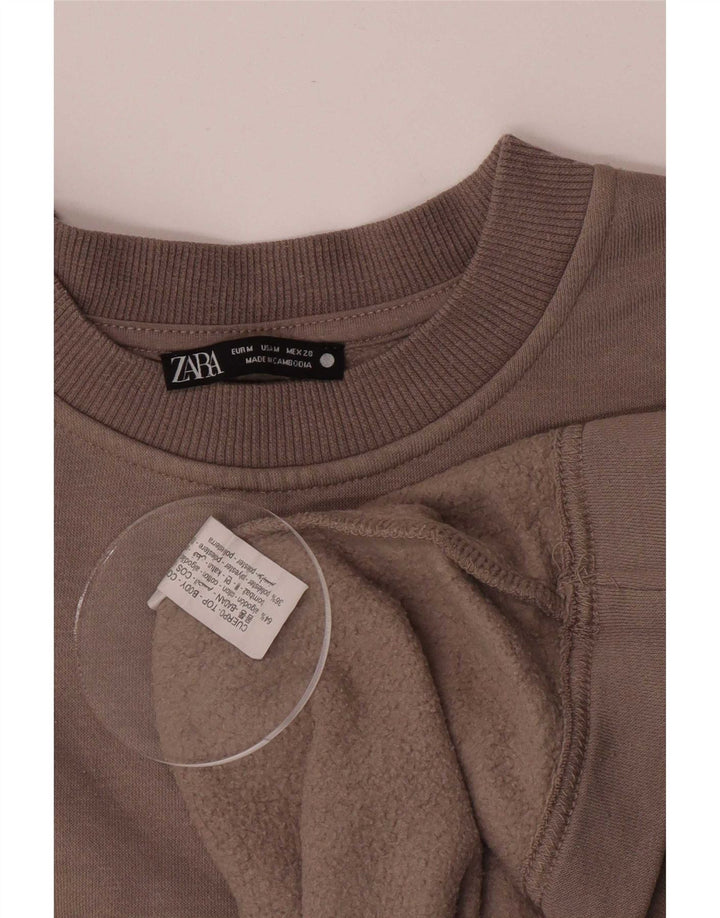 Zara Γυναικεία Φούτερ Jumper UK 14 Medium Grey Cotton
