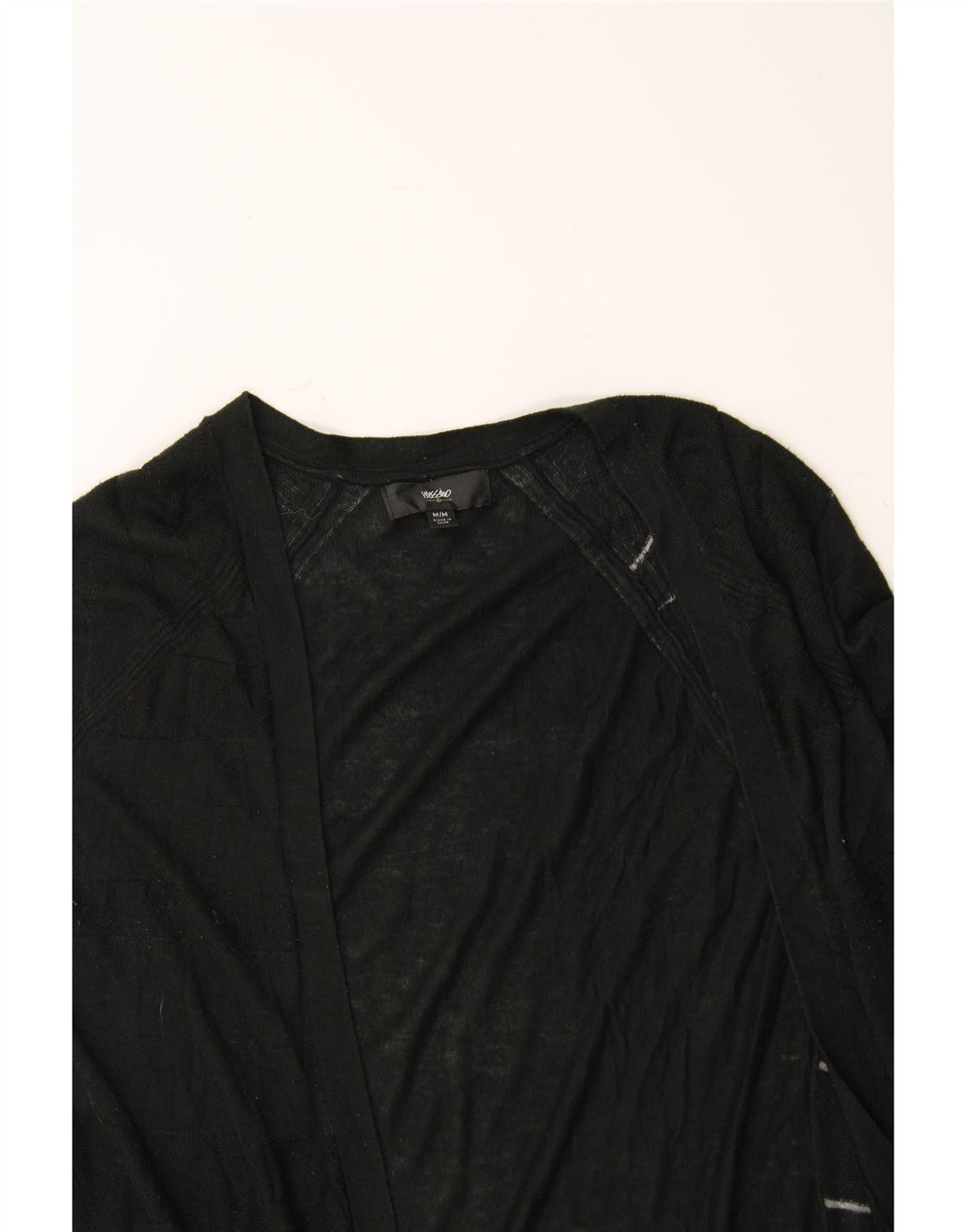MOSSIMO Womens Longline Open Cardigan Sweater UK 14 Medium Black Acrylic Vintage Mossimo and Second-Hand Mossimo from Messina Hembry 