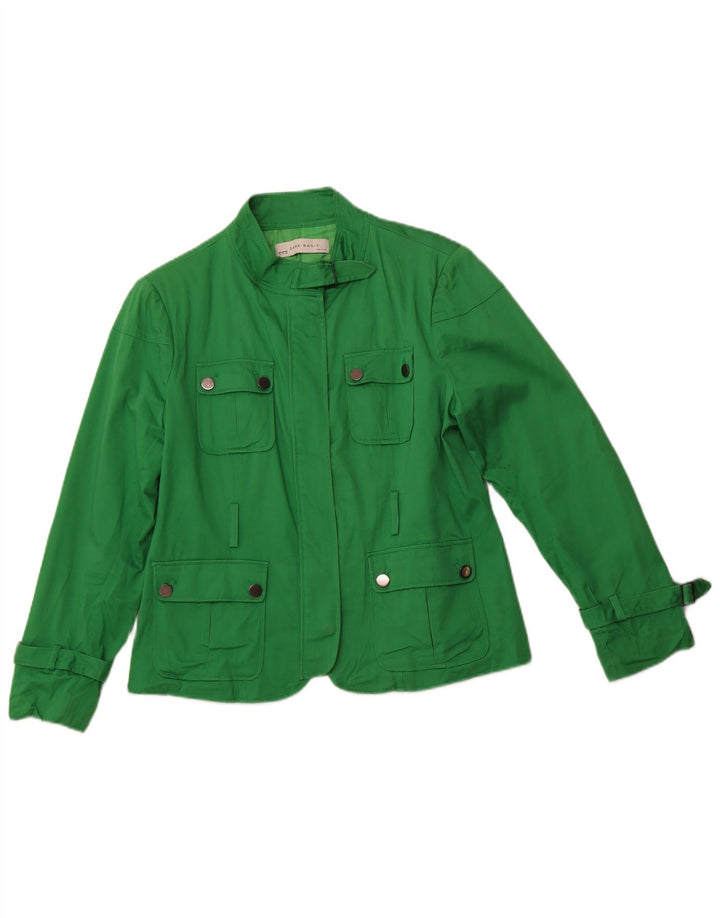 Γυναικείο Βοηθητικό Μπουφάν ZARA UK 18 XL Πράσινο Βαμβακερό