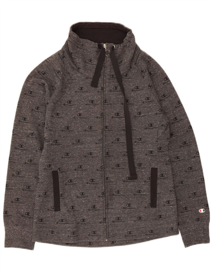 Champion Γυναικεία φόρμα φόρμας με γραφικά Top Jacket UK 12 Medium Grey Cotton