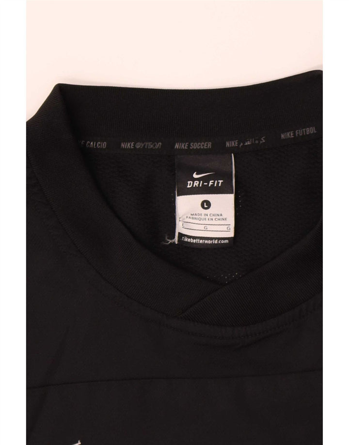 Ανδρικό γραφικό τοπ Nike Dri Fit Μακρύ μακρυμάνικο μεγάλο μαύρο χρώμα πολυεστέρας