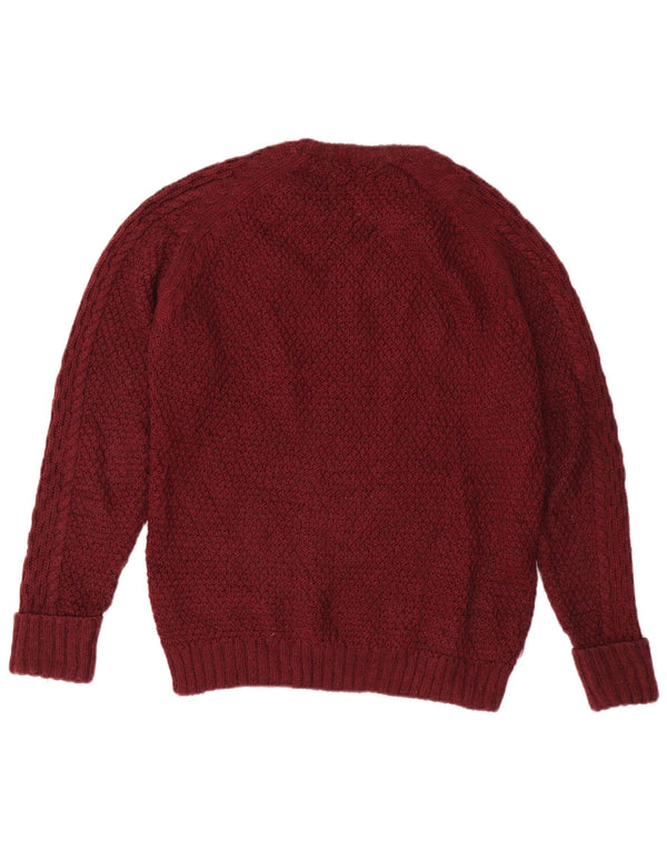 Ανδρικό πουλόβερ ZARA Crew Neck Jumper XL Maroon