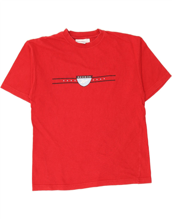 REEBOK Mens Graphic T-Shirt Top Small Red Cotton Vintage Reebok and Second-Hand Reebok from Messina Hembry 