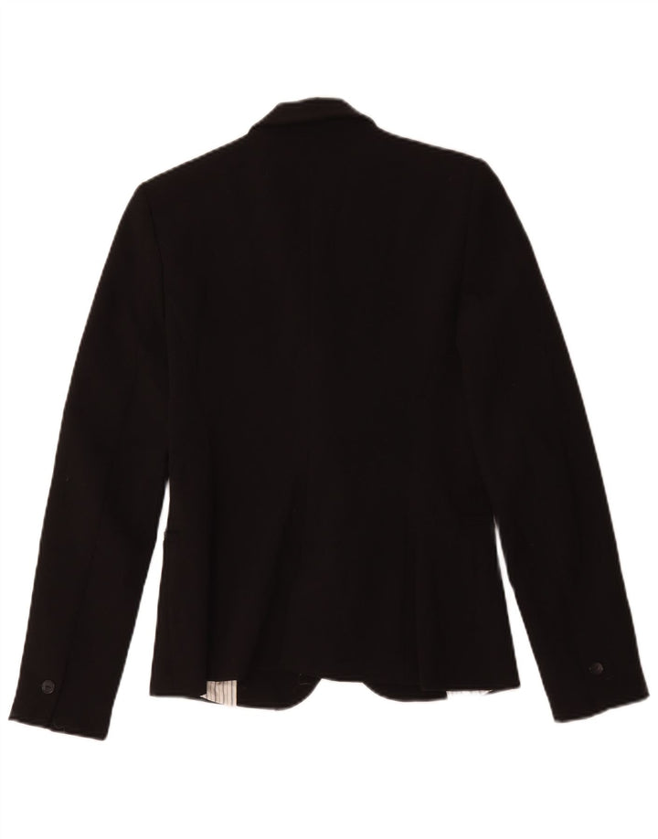 Zara Γυναικείο Μπουφάν 1 Κουμπί Blazer UK 10 Small Black Polyester