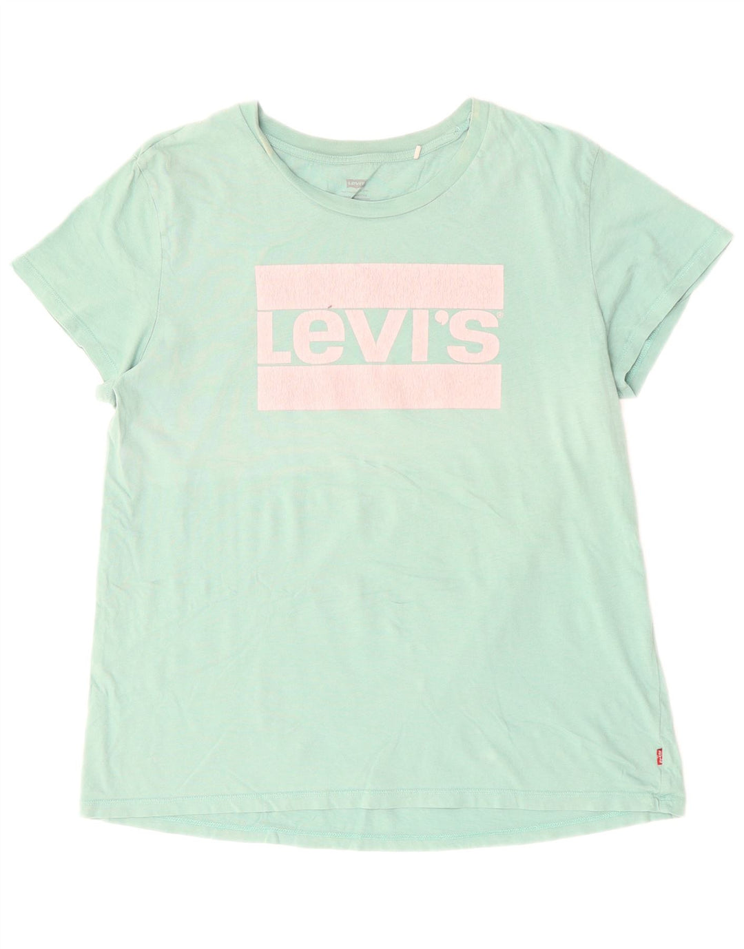 Γυναικείο γραφικό μπλουζάκι LEVI'S Top UK 16 μεγάλο τιρκουάζ βαμβάκι