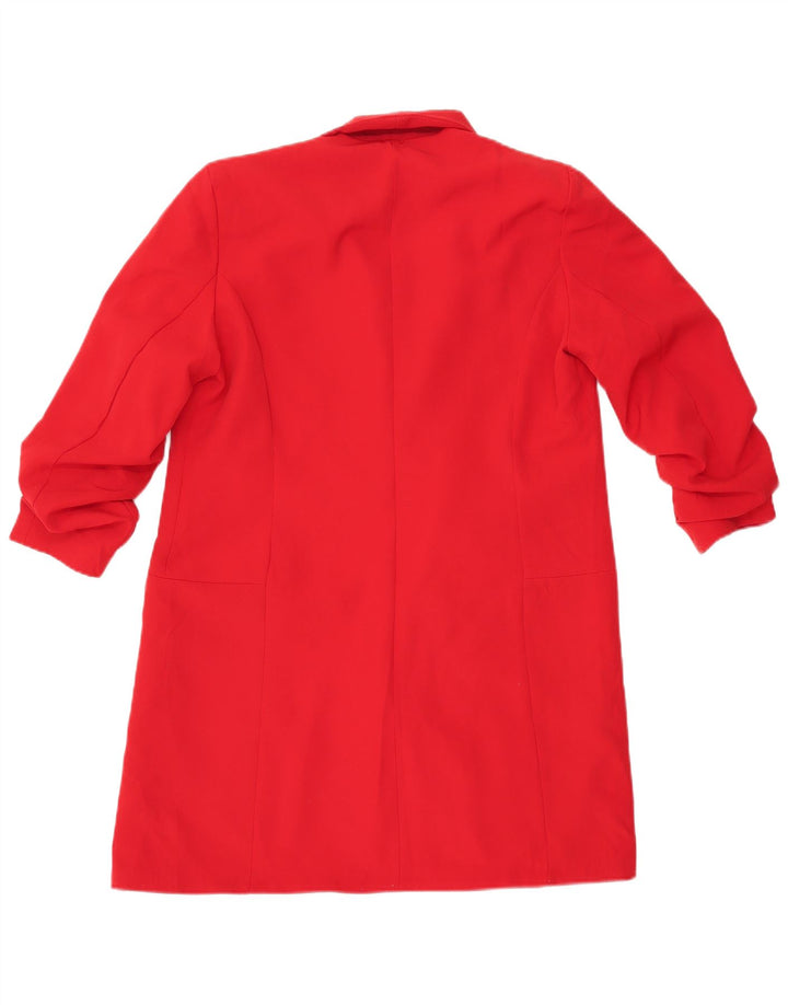 Zara Γυναικείο Ανοιχτό Παλτό UK 6 XS Red Cotton