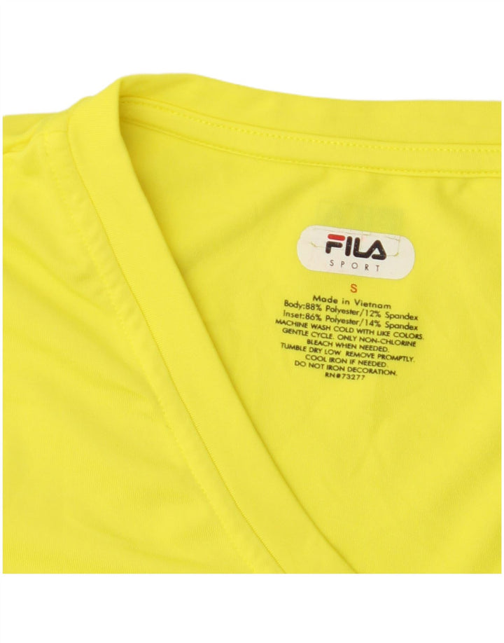 Fila Γυναικείο τοπ μακρυμάνικο UK 10 Small Yellow Polyester