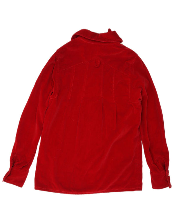 Dotti Didit Γυναικείο Βελούδινο Πουκάμισο UK 8 Small Red