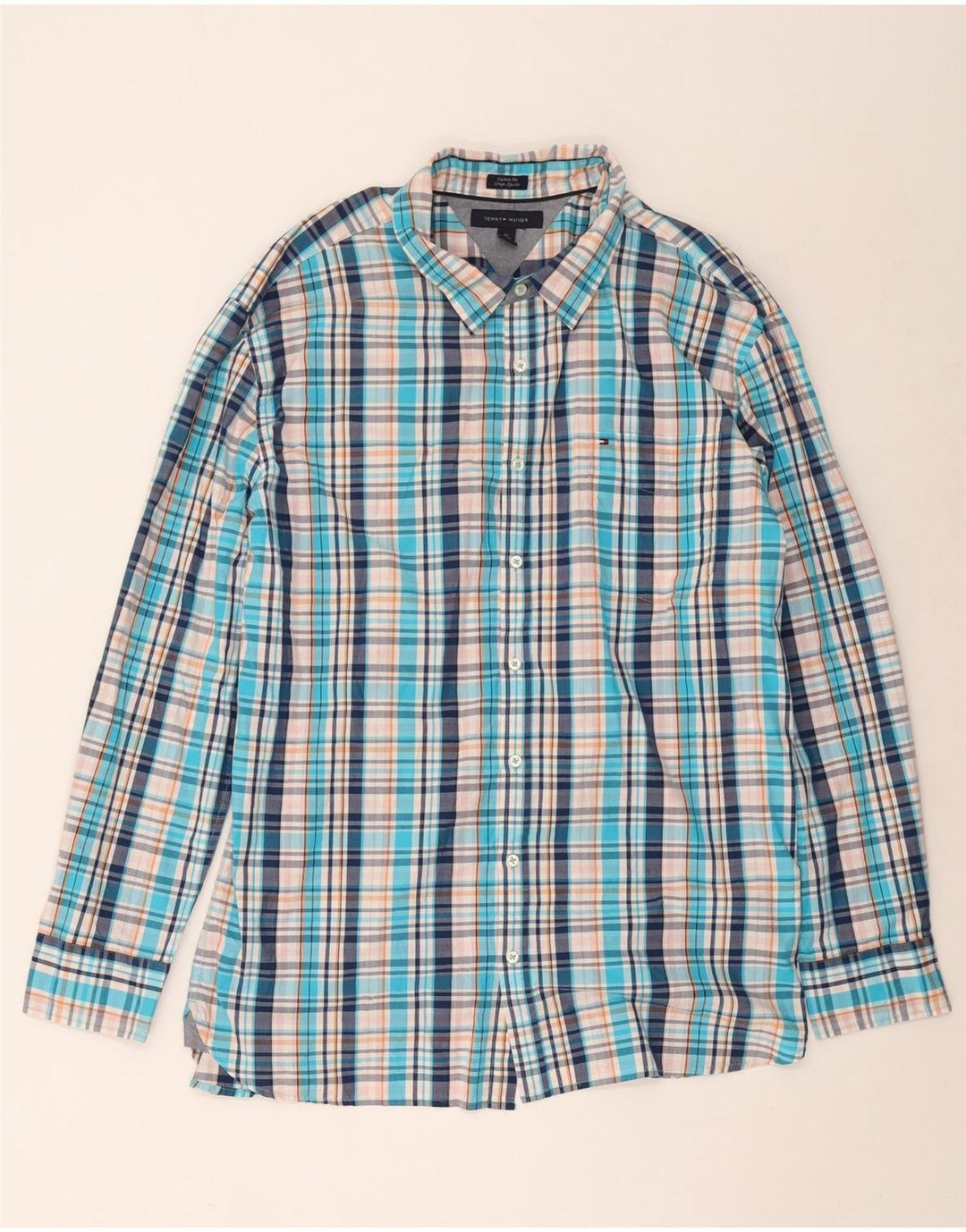 Ανδρικό ψηλό πουκάμισο Tommy Hilfiger 2XL Μπλε βαμβακερό