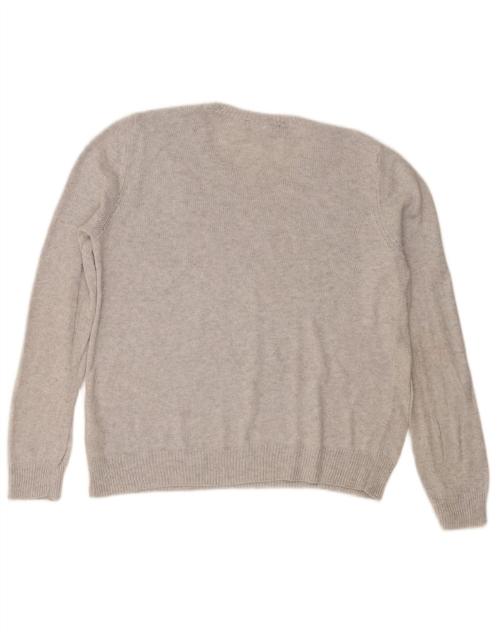 Marks & Spencer Γυναικείο πουλόβερ με λαιμόκοψη UK 14 Medium Grey Christmas