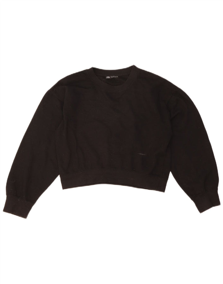 Γυναικεία φούτερ ZARA Crop Oversized Jumper UK 10 Small Black