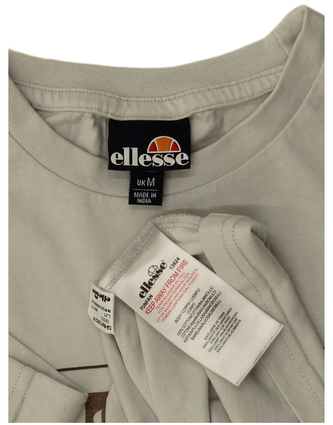 Ανδρικό γραφικό T-Shirt ELLESSE Top Medium Grey Cotton