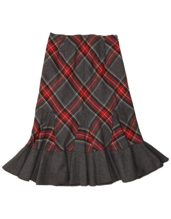 Luisa Spagnoli Womens Trumpet Skirt IT 44 Medium W28 Grey Plaid