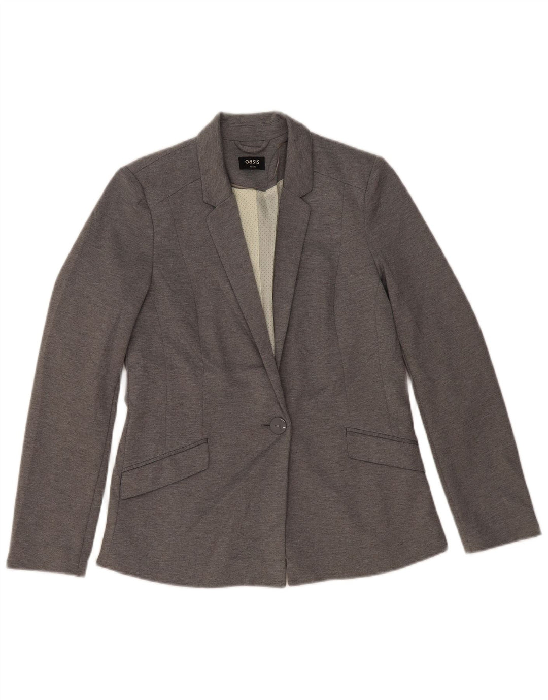 OASIS Γυναικείο Μπουφάν 1 Κουμπί Blazer UK 10 Small Grey Polyester
