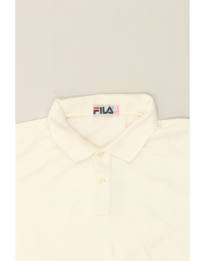 FILA Mens Polo Shirt IT 50 Medium White Cotton | Vintage Fila | Thrift | Second-Hand Fila | Used Clothing | Messina Hembry 