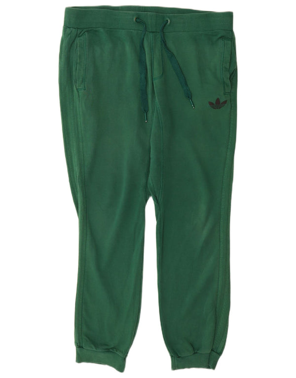ADIDAS Mens Tracksuit Trousers Joggers XL  Green Cotton