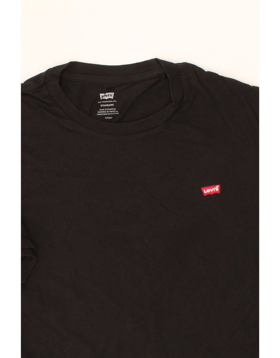 LEVI'S Mens Standard Fit T-Shirt Top Small Black Cotton Vintage Levi's and Second-Hand Levi's from Messina Hembry 