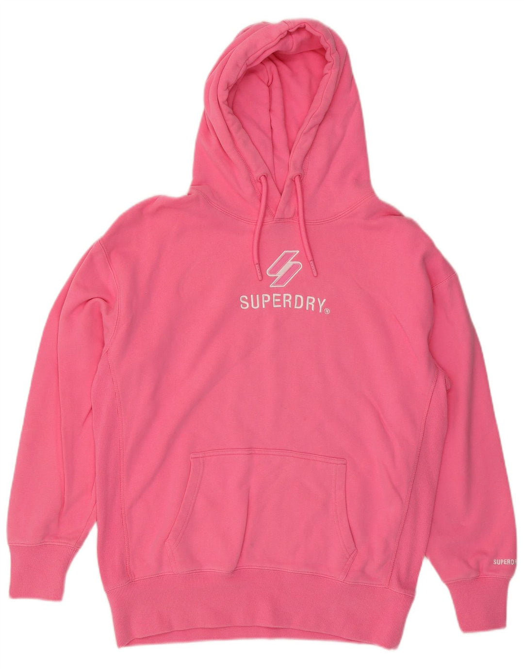 SUPERDRY γυναικείο υπερμεγέθη γραφικό κουκούλα UK 6 XS Ροζ βαμβακερό