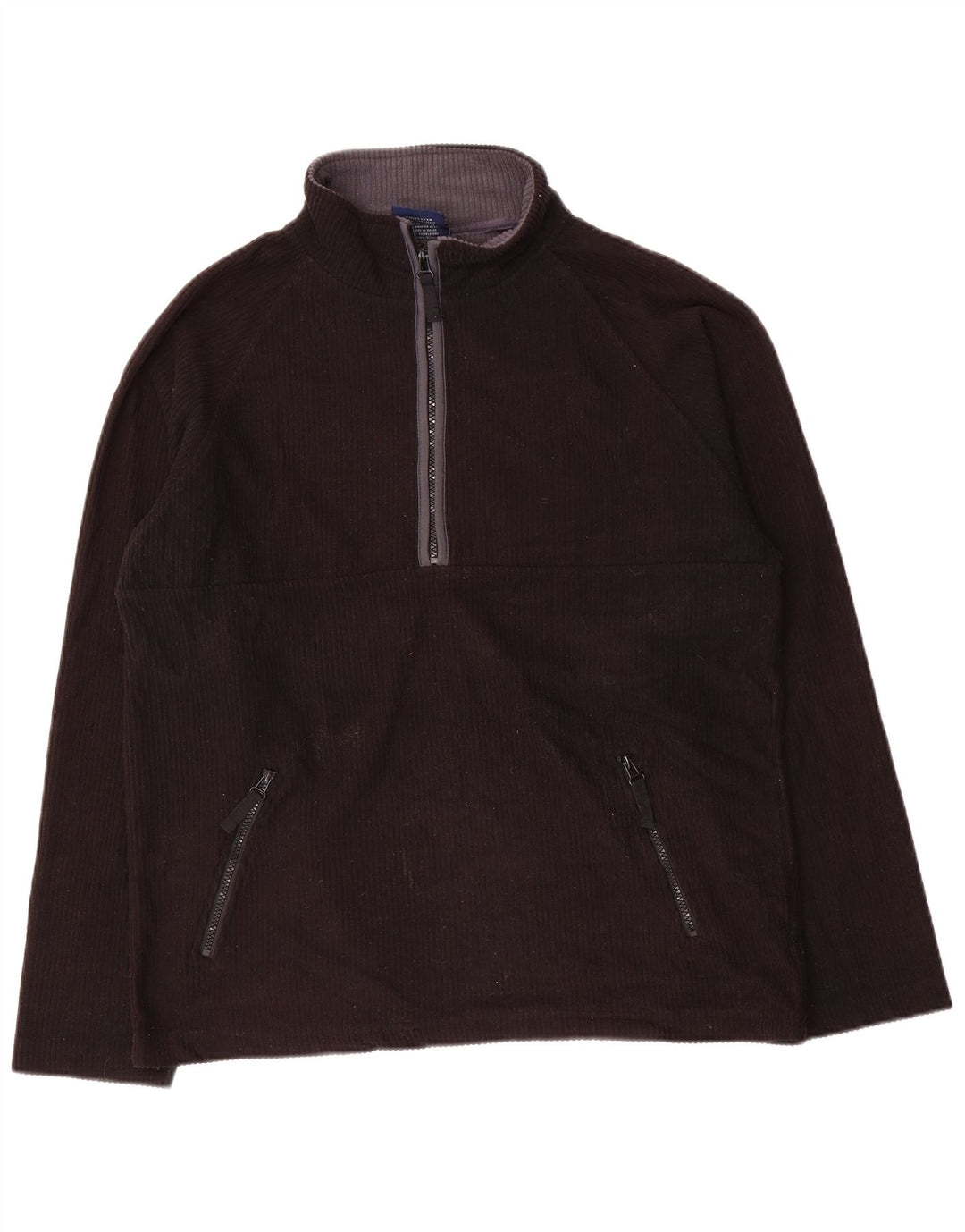 Marks & Spencer Ανδρικό Μπλε Harbor με φερμουάρ Fleece Jumper Μικρό Μαύρο