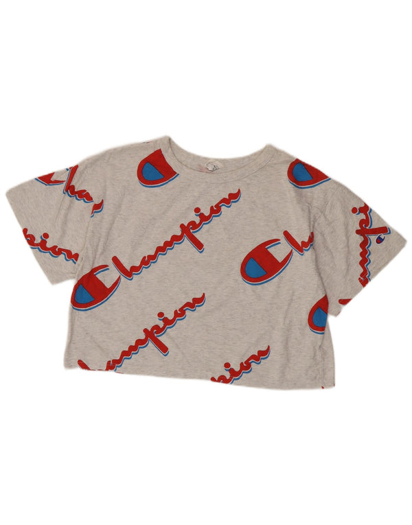 CHAMPION Γυναικείο γραφικό μπλουζάκι αντίστροφης ύφανσης, τοπ UK 16 Large Grey